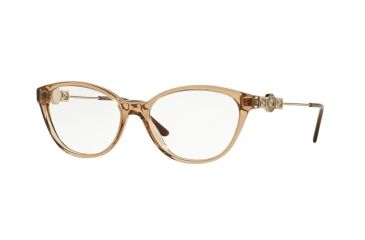 Image of Versace VE3215 Bifocal Prescription Eyeglasses 617-52 - Transparent Brown Frame
