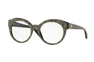 Image of Versace VE3217 Eyeglass Frames 5159-53 - Glitter Silver/black Frame