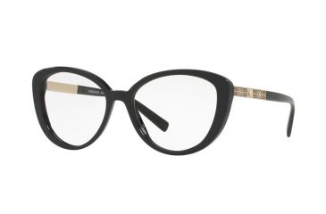 Image of Versace VE3229 Progressive Prescription Eyeglasses GB1-52 - Black Frame