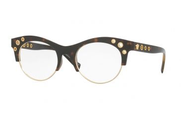 Image of Versace VE3232 Progressive Prescription Eyeglasses 108-52 - Havana Frame