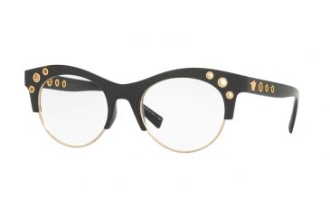 Image of Versace VE3232 Progressive Prescription Eyeglasses GB1-52 - Black Frame