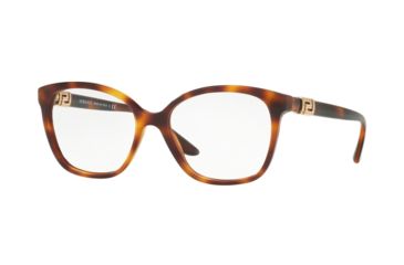 Image of Versace VE3235B Single Vision Prescription Eyeglasses 5217-52 - Havana Frame
