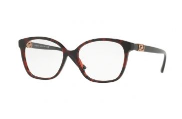 Image of Versace VE3235B Single Vision Prescription Eyeglasses 989-54 - Red Havana Frame