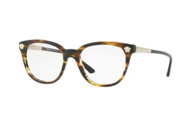 Image of Versace VE3242 Progressive Prescription Eyeglasses 5202-52 - Striped Havana Frame