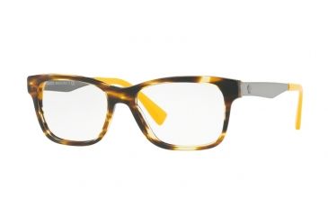 Image of Versace VE3245 Eyeglass Frames 5236-53 - Striped Havana/yellow Frame