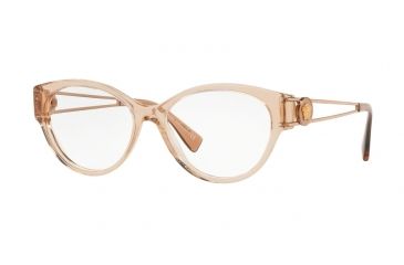 Image of Versace VE3254A Progressive Prescription Eyeglasses 5215-54 - Transparent Brown Frame