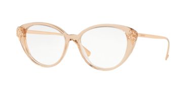 Image of Versace VE3262B Eyeglass Frames 5215-52 - Transparent Brown Frame