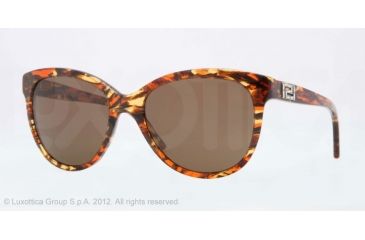 Image of Versace VE4246B Sunglasses 500373-56 - Striped Honey/Brown/Orange