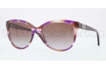 Image of Versace VE4246B Sunglasses 968/68-5618 - Striped Violet Frame, Brown Gardient Lenses