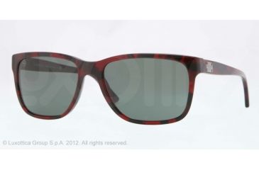 Image of Versace VE4249 Sunglasses 989/71-58 - Red Havana Frame, Green Lenses