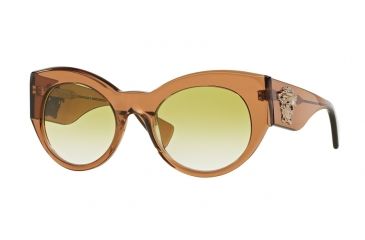 Image of Versace VE4297 Single Vision Prescription Sunglasses VE4297-617-8E-54 - Lens Diameter 54 mm, Frame Color Transparent Brown