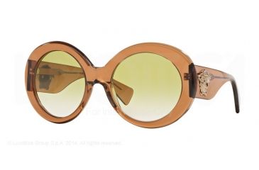 Image of Versace VE4298 Single Vision Prescription Sunglasses VE4298-617-8E-55 - Lens Diameter 55 mm, Frame Color Transparent Brown