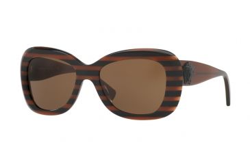 Image of Versace VE4317 Single Vision Prescription Sunglasses VE4317-518773-54 - Lens Diameter 54 mm, Frame Color Brown Rule Black