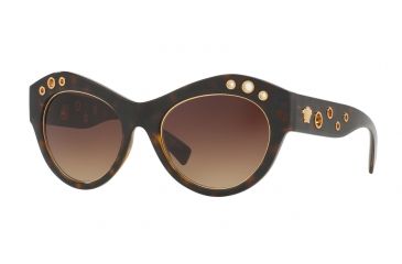 Image of Versace VE4320 Sunglasses 108/13-54 - Havana Frame, Brown Gradient Lenses