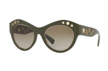 Image of Versace VE4320 Sunglasses 520413-54 - Green Frame, Brown Gradient Lenses