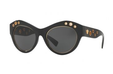 Image of Versace VE4320 Sunglasses GB1/87-54 - Black Frame, Gray Lenses