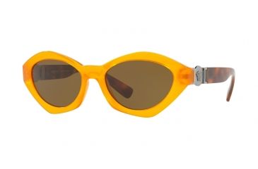 Image of Versace VE4334 Progressive Prescription Sunglasses VE4334-525773-54 - Lens Diameter 54 mm, Frame Color Transparent Orange