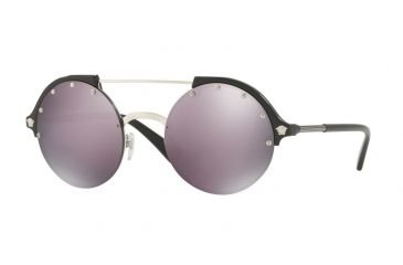 Image of Versace VE4337 Single Vision Prescription Sunglasses VE4337-GB1-5R-53 - Lens Diameter 53 mm, Frame Color Silver / Black