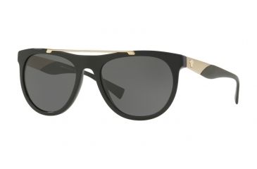 Image of Versace VE4347 Single Vision Prescription Sunglasses, 56mm, Black, VE4347-GB1-87-56-SV