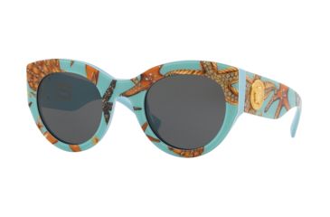 Image of Versace VE4353A Sunglasses 528487-51 - Sea/Azure Frame, Grey Lenses