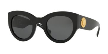 Image of Versace VE4353A Sunglasses GB1/87-51 - Black Frame, Grey Lenses