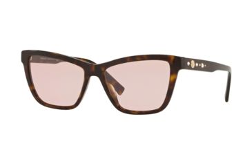 Image of Versace VE4354B Sunglasses 108/5-55 - Dark Havana Frame, Pink Lenses
