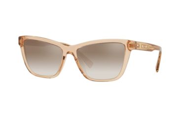 Image of Versace VE4354B Sunglasses 524194-55 - Transparent Brown Frame, Gradient Brown Mirror Silver Lenses