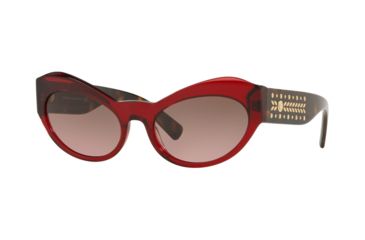 Image of Versace VE4356 Sunglasses 388/14-54 - Transparent / Red Frame, Violet Gradient Brown Lenses