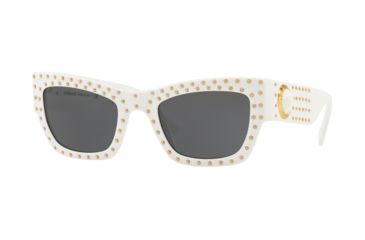 Image of Versace VE4358 Sunglasses 401/87-52 - White Frame, Grey Lenses