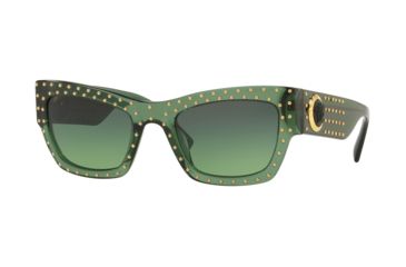 Image of Versace VE4358 Sunglasses 51442A-52 - Transparent Green Frame, Green Gradient Green Lenses