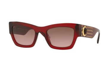 Image of Versace VE4358 Sunglasses 529714-52 - Transparent / Red Frame, Violet Gradient Brown Lenses