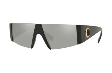Image of Versace VE4360 Sunglasses GB1/6G-36 - Black Frame, Light Grey Mirror Silver Lenses
