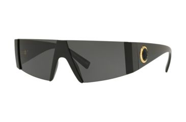 Image of Versace VE4360 Sunglasses GB1/87-36 - Black Frame, Grey Lenses