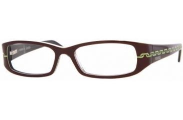 Image of Versus VR8059-573-5215 Eyeglasses with No Line Progressive Rx Prescription Lenses Top Brown On Transparent Gray Frame