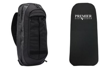 Image of Vertx Commuter XL 23L Backpack with Premier Body Armor Black Ballistic Panel, Black, F1 VTX5076 IBK/GBK NA-KIT1