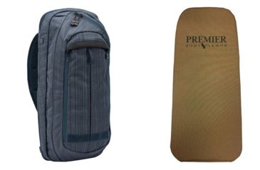 Image of Vertx Commuter XL 23L Backpack with Premier Body Armor Brown Ballistic Panel, Heather Navy, F1 VTX5076 HNV NA-KIT2