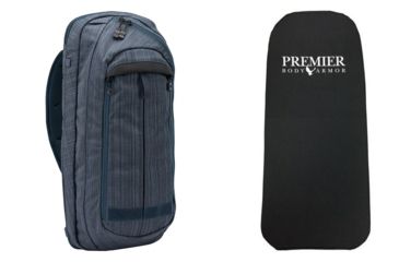 Image of Vertx Commuter XL 23L Backpack with Premier Body Armor Black Ballistic Panel, Heather Navy, F1 VTX5076 HNV NA-KIT1