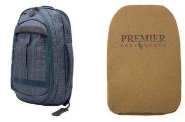 Image of Vertx Commuter Sling 2.0 in Heather Navy with Premier Body Armor Ballistic Panel