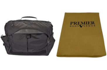 Image of Vertx EDC Courier Messenger Bag in Black with Premier Body Armor Ballistic Panel