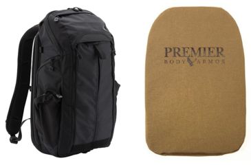 Image of Vertx Gamut 2.0 Backpack, 25 liters, Premier Body Armor Ballistic Panel, Black, F1 VTX5016 IBK NA-KIT2