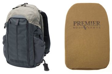 Image of Vertx Gamut 2.0 Backpack, 25 liters, Premier Body Armor Ballistic Panel, Grey Matter/Smoke Grey, F1 VTX5016 GRM/SMG NA-KIT2
