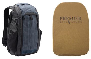Image of Vertx Gamut 2.0 Backpack, 25 liters, Premier Body Armor Ballistic Panel, Heather Navy/Galaxy Black, VTX5016-HNVGBK-KIT2