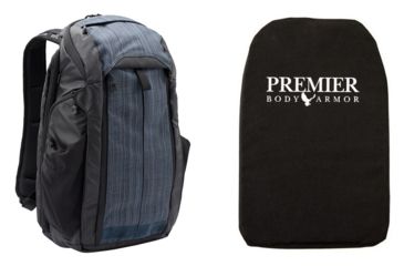 Image of Vertx Gamut 2.0 Backpack, 25 liters, Premier Body Armor Ballistic Panel, Heather Navy/Galaxy Black, VTX5016-HNVGBK-KIT1
