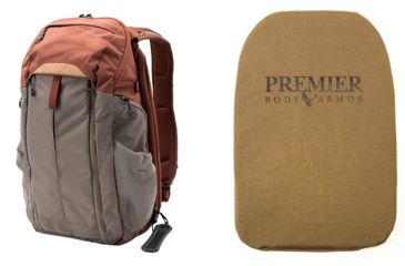 Image of Vertx Gamut 2.0 Backpack, 25 liters, Premier Body Armor Ballistic Panel, Sienna/Shock Cord, F1 VTX5016 SI/SHC NA-KIT2