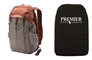 Image of Vertx Gamut 2.0 Backpack, 25 liters, Premier Body Armor Ballistic Panel, Sienna/Shock Cord, F1 VTX5016 SI/SHC NA-KIT1