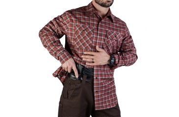 Image of Vertx Men's  Weapon Guard Long Sleeve Guardian Shirt, Brick Plaid, Small Regular F1 VTX1440 BRP SMALL REG