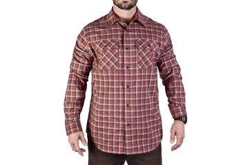 Image of Vertx Men's  Weapon Guard Long Sleeve Guardian Shirt, Brick Plaid, Small Regular F1 VTX1440 BRP SMALL REG