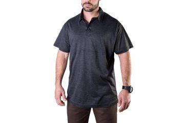 Image of Vertx Men's  Weapon Guard Short Sleeve Assessor Polo, Heather Black, Large F1 VTX1450 HBK LARGE