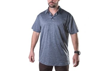 Image of Vertx Men's  Weapon Guard Short Sleeve Assessor Polo, Heather Grey, Small F1 VTX1450 HGY SMALL