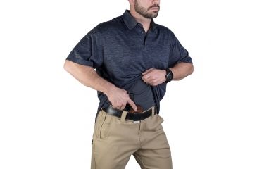 Image of Vertx Men's  Weapon Guard Short Sleeve Assessor Polo, Heather Navy, 2Xl F1 VTX1450 HNV 2XL